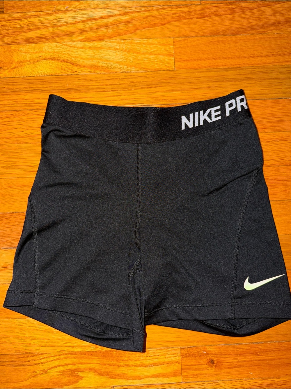 Nike Black Women's Shorts with White Swoosh